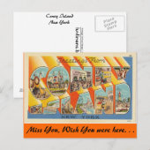 Groeten van Coney Island Briefkaart (Voorkant / Achterkant)