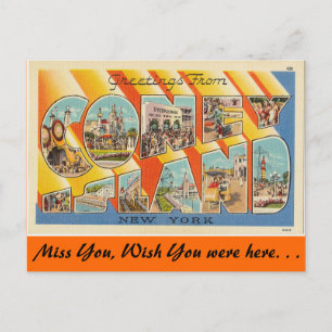 Groeten van Coney Island Briefkaart