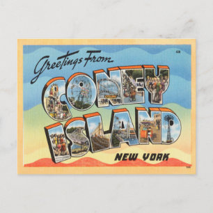 Groeten van Coney Island, New York Travel Briefkaart