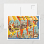 Groeten van Coney Island, New York Travel Briefkaart (Voorkant / Achterkant)
