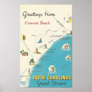 Groeten van Crescent Beach Grand Strand Poster
