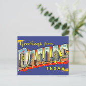 groeten van Dallas, Texas Travel Briefkaart (Staand voorkant)