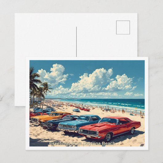 Groeten van Daytona Beach, Illustratie jaren 1960 Briefkaart (Voorkant / Achterkant)