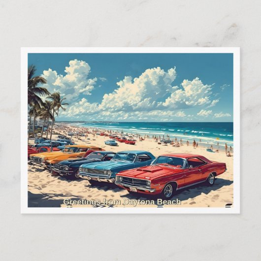 Groeten van Daytona Beach, Illustratie jaren 1960 Briefkaart (Voorkant)