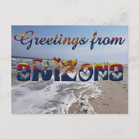Groeten van de Amerikaanse vlag Arizona Briefkaart (Voorkant)