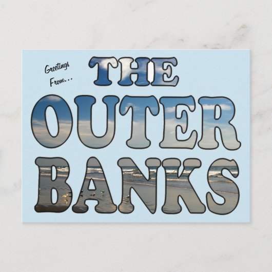 Groeten van de buitenste banken briefkaart (Voorkant)