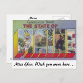 Groeten van de deelstaat Maine Briefkaart (Voorkant / Achterkant)
