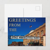 Groeten van de Fort Worth Stockyards Fun Texas Briefkaart (Voorkant / Achterkant)