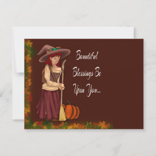 Groeten van de heidense Herfst Briefkaart