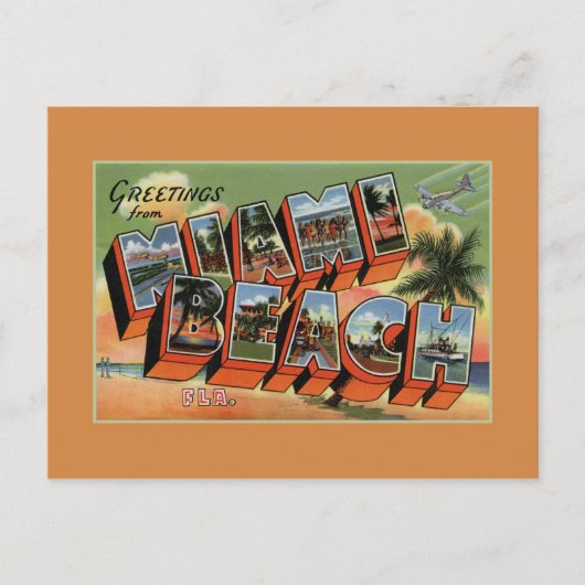 groeten van de hoge resolutie van Miami Beach Briefkaart (Voorkant)