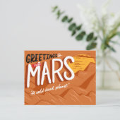 Groeten van de Humor van de Ruimte van Mars Briefkaart (Staand voorkant)