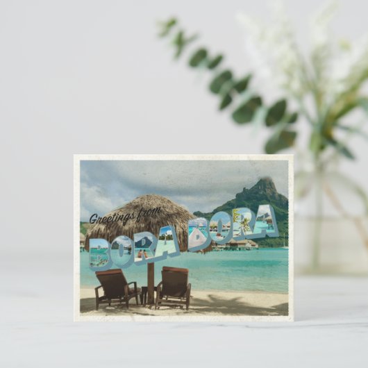 Groeten van de  kaart Bora Bora Bora (Staand voorkant)