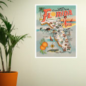 Groeten van de  kaart van Florida Poster