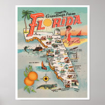 Groeten van de  kaart van Florida