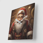 Groeten van de kerstman vierkante klok (Hoek)