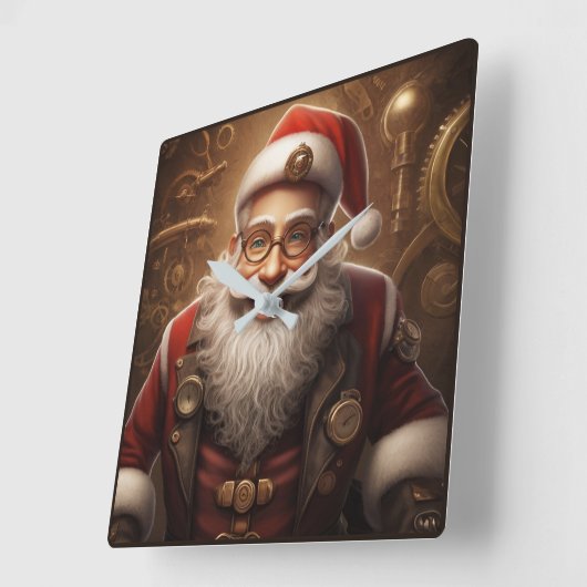 Groeten van de kerstman vierkante klok (Hoek)