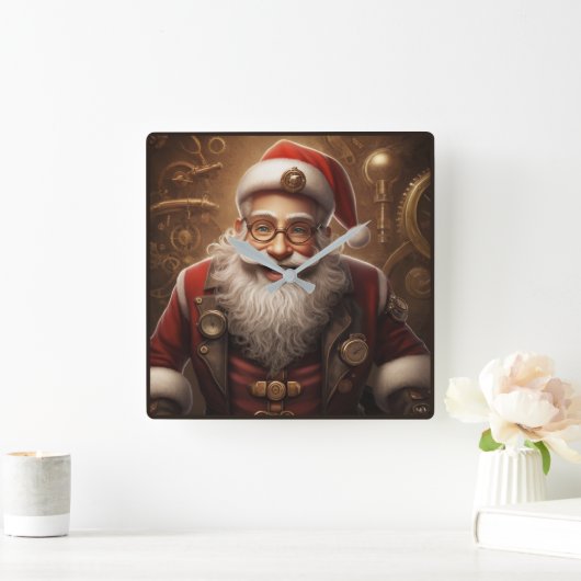 Groeten van de kerstman vierkante klok (Huis)