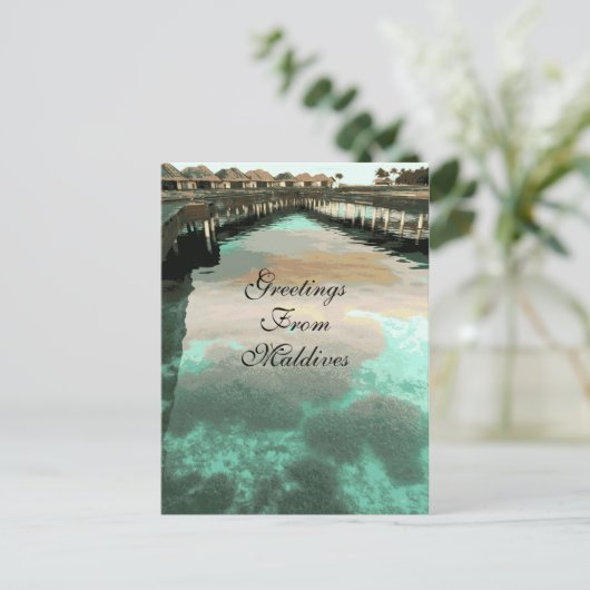  groeten van de Malediven Briefkaart (Staand voorkant)