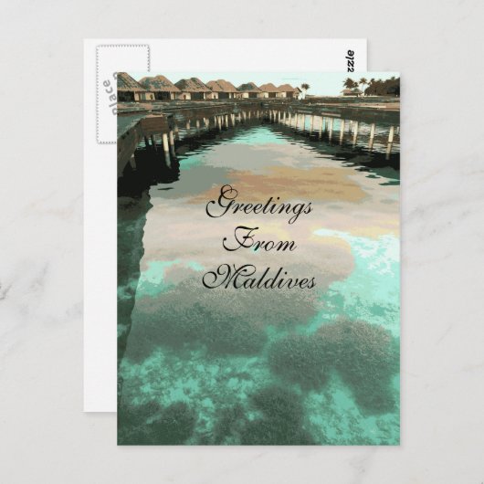  groeten van de Malediven Briefkaart (Voorkant / Achterkant)