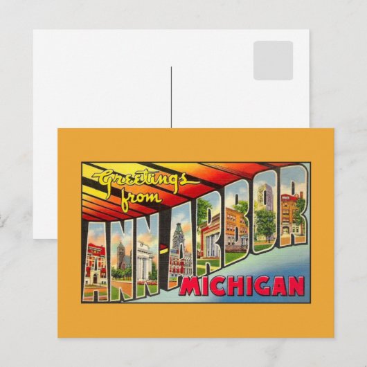  groeten van de MI van Ann Arbor Briefkaart (Voorkant / Achterkant)