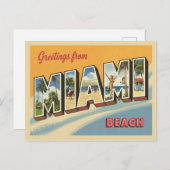 Groeten van de Miami Beach Vintage Briefkaart (Voorkant / Achterkant)