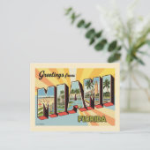 Groeten van de Miami Florida Vintage Briefkaart (Staand voorkant)