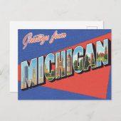 Groeten van de Michigan Vintage Briefkaart (Voorkant / Achterkant)