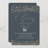 Groeten van de moderne blauwe gouden zakenseizoene kaart (Voorkant / Achterkant)