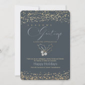 Groeten van de moderne blauwe gouden zakenseizoene kaart (Voorkant)