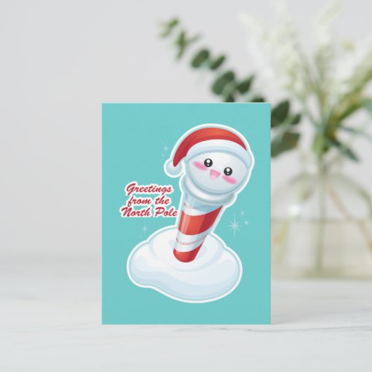 Groeten van de Noordpool Briefkaart (Staand voorkant)