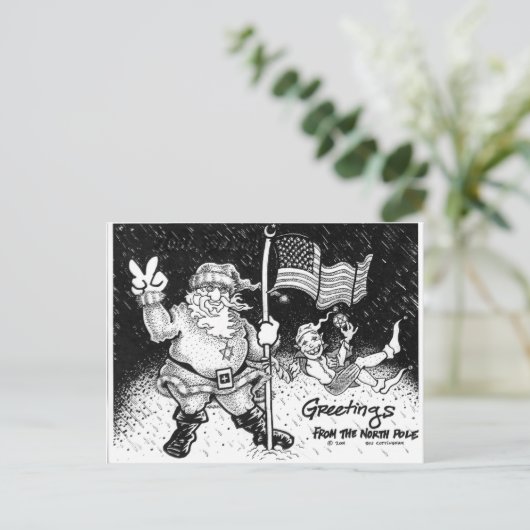 Groeten van de Noordpool Briefkaart (Staand voorkant)