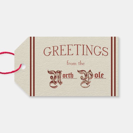 Groeten van de Noordpool Cadeaulabel (Achterkant Horizontaal)