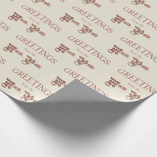 Groeten van de Noordpool Cadeaupapier (Hoek)