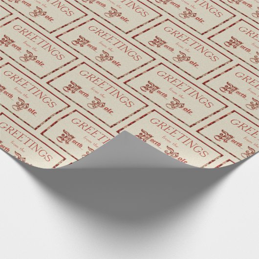 Groeten van de Noordpool Cadeaupapier (Hoek)