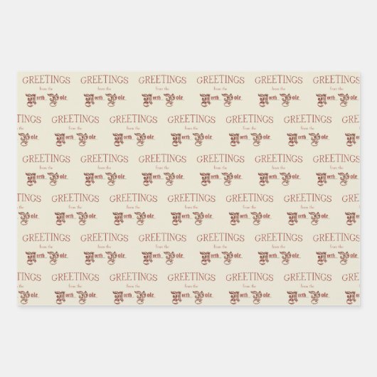 Groeten van de Noordpool Inpakpapier Vel (Voorkant 2)