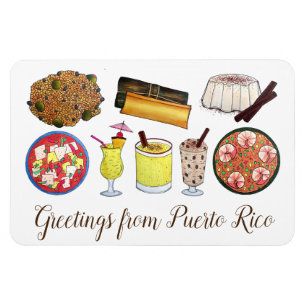 Groeten van de Puerto Rico Carribean Island Foods Magneet