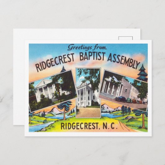 Groeten van de Ridgecrest Baptist Assembly Briefkaart (Voorkant / Achterkant)