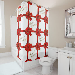 Groeten van de Rood Bow Seizoen Douchegordijn