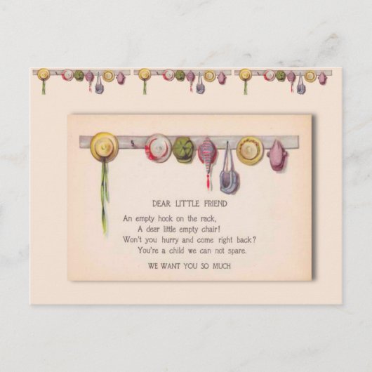 Groeten van de school, voor een ziek kind briefkaart (Voorkant)