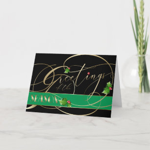 Groeten van de Season Gold Calligrafie Kaart