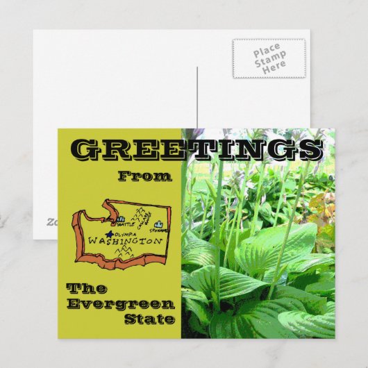 Groeten van de staat Washington Briefkaart (Voorkant / Achterkant)