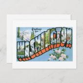 Groeten van de staat Washington.  postkaart (Voorkant / Achterkant)