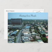 groeten van de stad manila briefkaart (Voorkant / Achterkant)