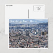 groeten van de stad quito briefkaart (Voorkant / Achterkant)