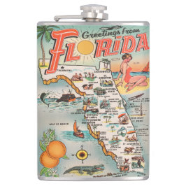 Groeten van de toeristenkaart van Florida Heupfles