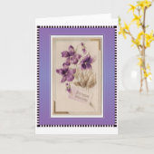 Groeten van de Verjaardag van het paarse Viooltje Kaart (Gele Bloem)