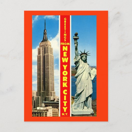 Groeten van de Vintage van New York Briefkaart (Voorkant)