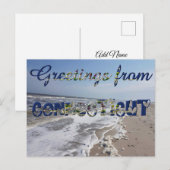 Groeten van de vlag van de staat Connecticut Heart Briefkaart (Voorkant / Achterkant)