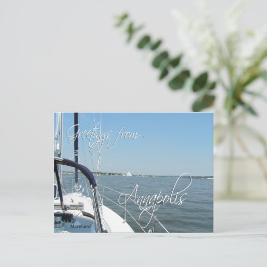 Groeten van de zeilboot van Annapolis Chesapeake B Briefkaart (Staand voorkant)