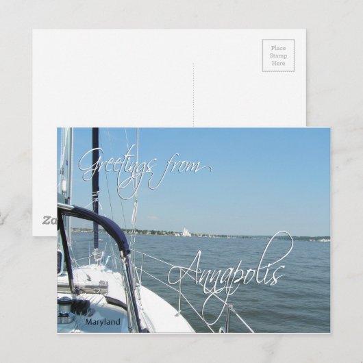 Groeten van de zeilboot van Annapolis Chesapeake B Briefkaart (Voorkant / Achterkant)